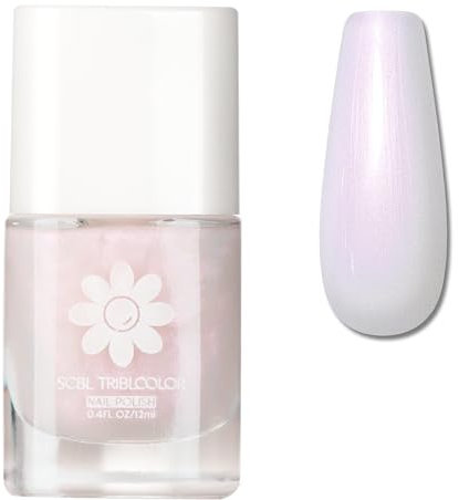 Pink Pearl Shimmer Mermaid Nail Polish - Pearlescent Shell Polarized Glitter - Quick Dry Long-Lasting Breathable Varnish - No UV Needed