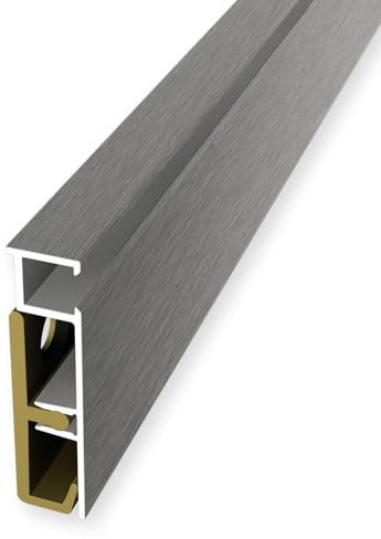 LED Sockelleiste 60 x 60 x 2500 mm Licht Fußleiste indirekte Beleuchtung Aluminium Glatt Gebohrt Edelstahl Einfasshöhe 60 mm Küberit