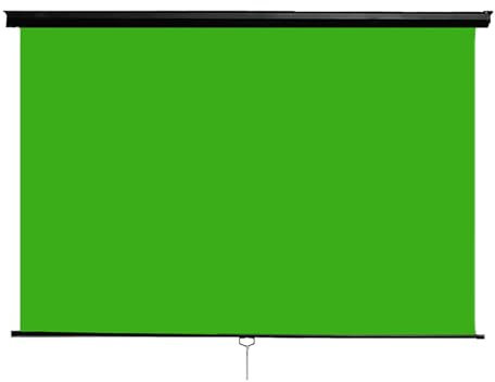 IJNBHU Manual Chroma Key Green Screen, Wall-Mounted, Pull Down Auto-Locking Wall Mount Backdrop for Video Transmission, Webcam Meeting