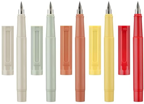 5 PCS Jinhao 62 Resin Fine Nib Fountain Pen with Converter, Assorted Colors Writing Pen Set