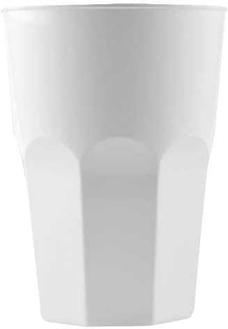 Monouso | 20 Vaso de Plástico PP Blanco Ø 84 mm 420 ml | Reutilizable y Durable | Ideal para Cócteles, Degustaciones y Catering Profesional