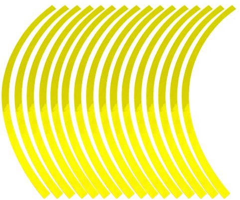 Adesivo Nastro Adesivo Riflettente Universale Gessato per la Decorazione di Ruote di Auto e Moto (Giallo fluorescente)