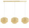 Seynave Luminaire CABANA Suspension Barre 3 Lampes, Bambou Tressé Naturel, Hauteur Ajustable 1m, E27, Puissance Max 40W, Dimensions 22x72x22 cm, Style Bohème et Naturel