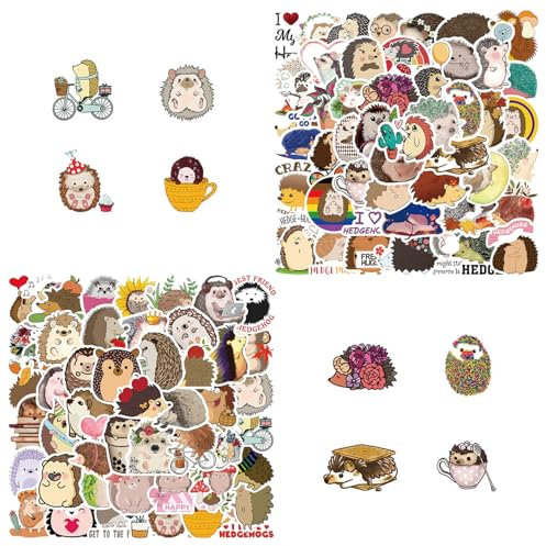 YSJCHEBS 100 Igelaufkleber, Süße Und Lustige Aufkleber, Können Zum Dekorieren Von Gepäck, Gitarren Und Skateboards Verwendet Werden