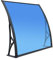 Auvent De Porte D'entrée Auvent De Véranda Protection Contre La Neige Et Le Vent, Toit Marquise en Polycarbonate, Marquise De Porte Et Fenêtres(Blue,60x200cm/24x79in)