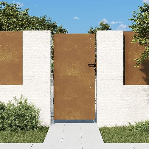 Homgoday Puerta de jardín Acero corten 85x200 cm Puerta Jardin Puerta Jardin Metalica Puertas metalicas Exterior Puertas Jardin