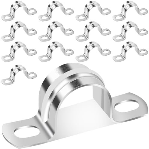 YFLeomry 14 fascette stringitubo da 25 mm in acciaio inox per il fissaggio universale in metallo fascetta di fissaggio per tubi dell'acqua, cavi, cavi