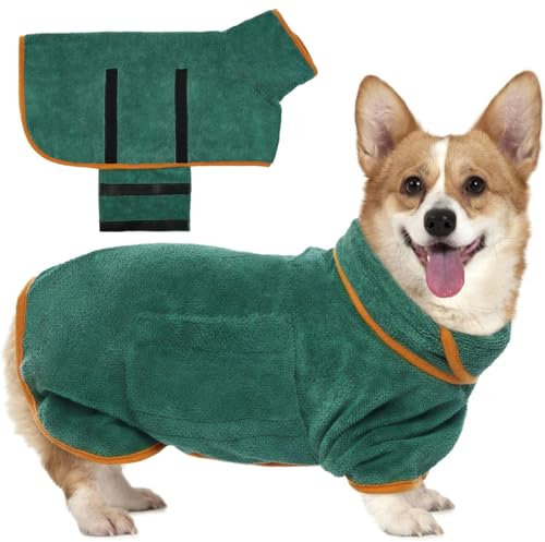 QOCUILC Accappatoio Asciugamano per Cani Taglia S, Adatto a Cani di Media Taglia (7-14 KG), Asciugatura Rapida e Assorbente, Regolabile, per Cani e Gatti