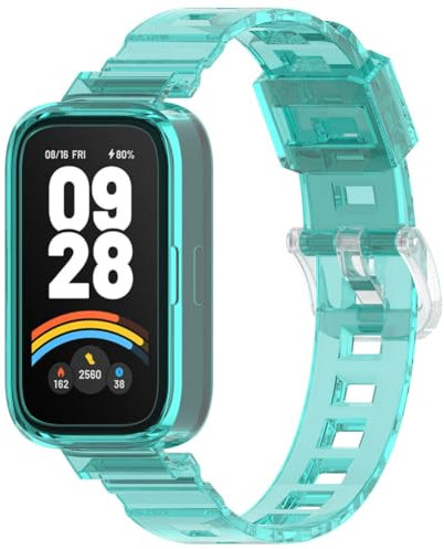 Tyogeephy Compatible con Correa Xiaomi Smart Band 9 Active/Redmi band 3, Correa de silicona suave ajustable deportiva de repuesto