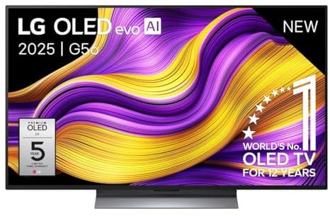 LG OLED48G56LS - TV 48, OLED EVO 4K, Smart TV IA G5, WebOS 25, Super Upscaling, Dolby Vision y Dolby Atmos, AMD FreeSync, Alexa/Google Assistant, Negro