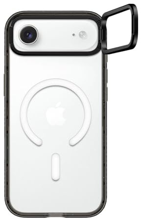 CASETiFY Impact Ring Stand iPhone Air Hülle [Integriertem Ständer/MagSafe-kompatibel/Schutz vor Stürzen aus 2 m Höhe] - Transparentes Schwarz
