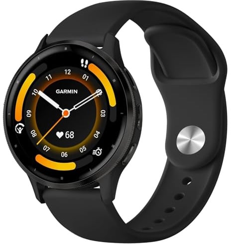 PIOWNN Uhrenarmband 22mm Silikon Kompatibel mit Garmin Venu 3 Armband - Sport Ersatzarmband für Venu 4 2/Forerunner 255 265/Vivoactive 4 - Quick Release Uhrband für Amazfit Balance/GTR 3, Schwarz