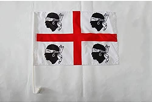 AZ FLAG - Autofahne Sardinien - 45x30 cm - Sardinien Autoflagge 30 x 45 Cm - Auto Flaggen