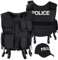 Black Snake SWAT FBI SECURITY POLICE Agenten Kostüm Einsatzweste und Baseball Cap (POLICE, XL/XXL)