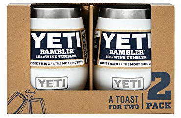 YETI Rambler 10 oz Stainless Steel Vacuum Insulated Wine Tumbler, 2 Pack, White