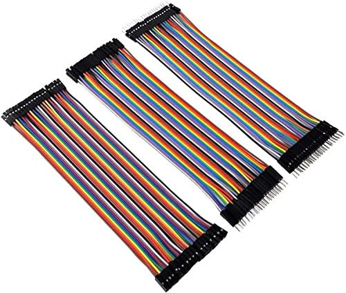Eiechip Dupont Jumper Wires 120pins 7.9in Dupont Wire kit Breadboard Multicolored Dupont Wire 40pin Male to Female, 40pin Male to Male, 40pin Female to Female Breadboard Jumper Wires Ribbon Cables Kit