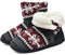 ONCAI Damen Warme Hausschuhe Stiefel Gestrickte Mode Winterschuhe Bootie Muster Gedruckt rutschfeste Baumwollschuhe Rot 38/39 EU
