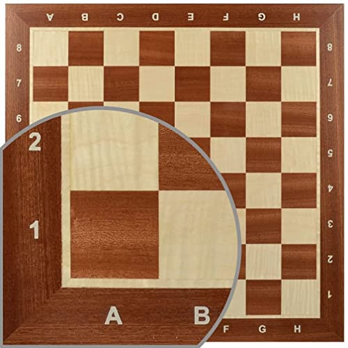 Professional Tournament Wooden Chessboard, No. 4 - Inlay (4.2cm Square, Notation)