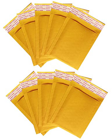 Milya 10 PCS Luftpolsterversandtaschen 18 * 23cm, Luftpolstertaschen A5 Luftpolsterumschläge Bubble Mailers mit Aluminiumfolie, Braun