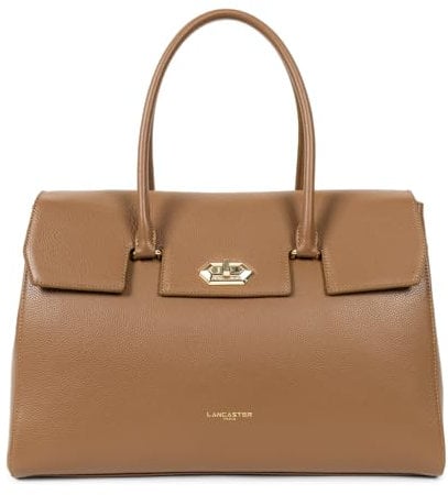 LANCASTER | Milano Cosmos - Très grand Sac cabas épaule Cuir de Vachette Grainé Camel