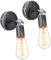 iDEGU 2 Stücke Industrie Wandleuchten, E27 Wandlampe Innen Vintage Lampenschirm aus Metall 180 ° Einstellbare Metall Wandbeleuchtung für Schlafzimmer Badezimmer Flur Wohnzimmer (Silber-Rost)