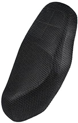 Motorrad Sitzbezug, Universal Motorrad Sitzbankbezug Sonnenschutz Atmungsaktiv 3D Mesh Sitzabdeckung Motorrad Kissenbezug Atmungsaktiv Sitzbank Protector Motorrad Sitzbezug Ersetzen,Schwarz,XXXL