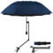 HOBVO UPF 50+ Golf Umbrella with Adjustable Universal Clamp Portable Umbrellas for Rain, Manual Open & Close, for Beach Chair, Golf Cart, Stroller, Bleacher, Patio (Bavy Blue, 43.3)