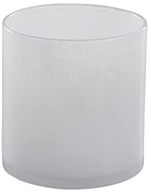 Jotex Boss Glas Teelichthalter, Kerzenhalter Teelicht, einzigartige handgemachte Deko, 16 cm hoch - Weiß, Ø 15 cm