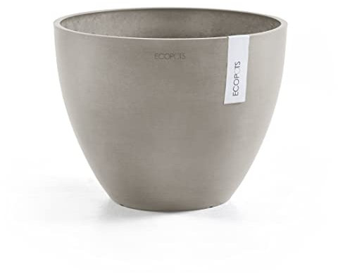 Ecopots Blumentopf Antwerp Braun Grau - Durchmesser Ø 40 cm rund groß - Pflanzentopf aus Recycling Kunststoff - Übertopf modern für Indoor und Outdoor