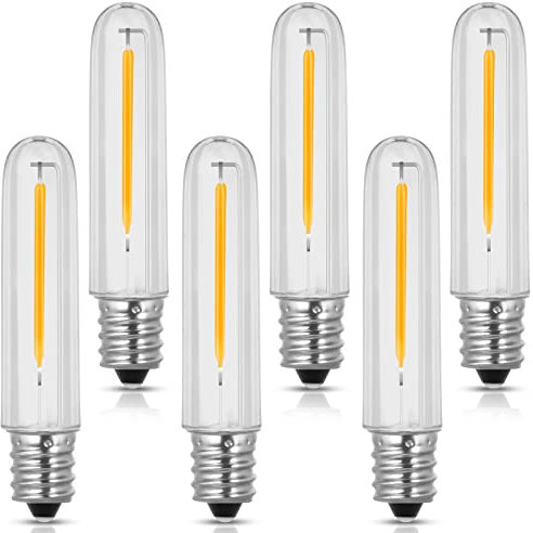 DGE 6Pack S14 LED Light Bulb Screw in, 1W T10 Spare LED Light Bulbs, Replacement Plastic LED Bulbs for Outdoor String Lights