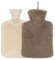 Night Owl 2L Hot Water Bottle with Teddy Fur Cover / 32.5cm / 2 Litre Capacity/Provides Warmth and Pain Relief (Taupe)