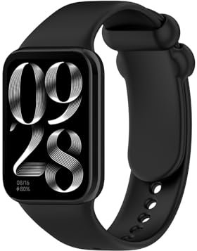 HOMTERN Straps Compatible with Xiaomi Mi Band 8 Pro,Quick Fit Flexible Silicone Replacement Watch Bands,Black