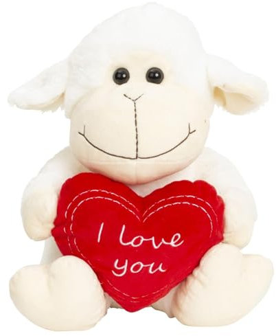 Geschenkestadl Schaf mit Herz Aufschrift I Love You 30cm Kuscheltier Plüschtier