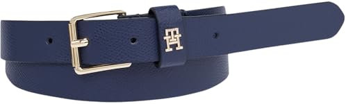 Tommy Hilfiger Damen Gürtel Heritage aus Leder, Blau (Space Blue), 100 cm