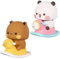 2pcs Bubu Dudu Wackelfigur, Panda-Bär Kawaii Auto Deko Ornament, Niedliche Auto Armaturenbrett Dekorationen, Niedlicher Spielzeug Geschenk für Kinder Mädchen Jungen, Büro Desktop Zimmer Dekoration