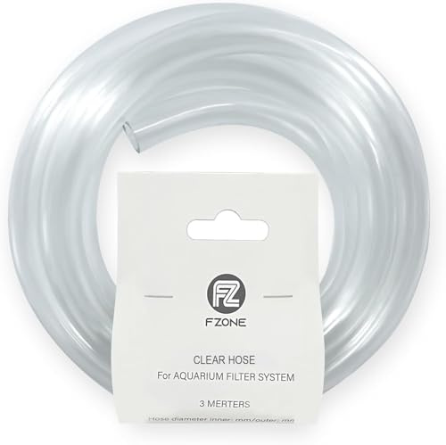 FZONE Aquariumschlauch 3 m – Transparenter PU Schlauch für Filtersysteme, 12/16 mm (1/2 ID), Knickfest & Flexibel
