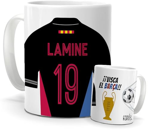 Taza Personalizada Fútbol | Tassas de Desayuno Barcelona | Regalo Original para Aficionados del Futbol | Canecas de futbol para Niños | Regalos Mundial Futbolistas | Balón de fútbol