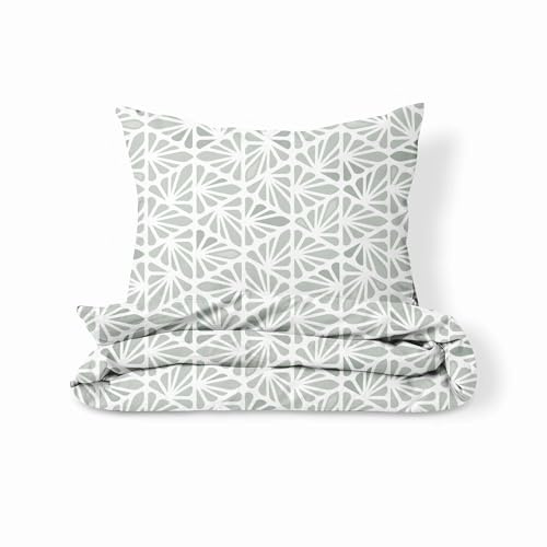 VEL VET HOME Bettwäsche 155x220 Baumwolle Öko-Tex Made in EU 2-teilig Bettwäsche-Sets mit Reißverschluss 1x Bettbezug 155x220 cm + 1x Kissenbezug 80x80 cm