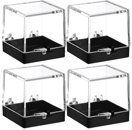 Transparente Mineralsteinbox aus Kunststoff, 4 Stück für Kleine Gegenstände