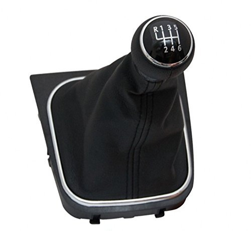 Pomo y base de palanca de cambios con 1-6 cambios y marcha atrás, recambio original, color negro