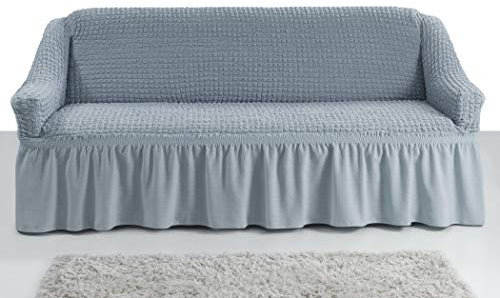 My Palace Giulia Sofabezug 2-Sitzer Rutschfester Sofaüberwurf Couchcover Sofa Überwurf elastische Sofahusse Couchbezug Sofaschonbezug 120-190cm Grau