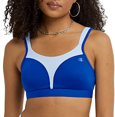 Champion Women's, Maximum Support, High-Impact Sports Bra, Opaque, Surf The Web/Ocean Front Blue, 34D