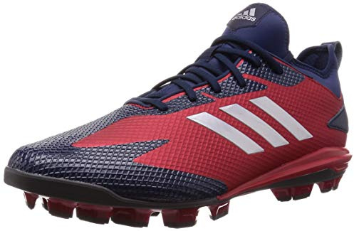 adidas Adizero SP Point Baseballschuhe Geformte Stollen, Power Red Silver Navy, 42 2/3 EU