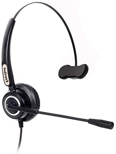 VoiceJoy Hands-Free Headset with RJ9 Plug for Avaya 1608 9630 9640 9650 9620,GrandStream GXP-2130 2140 2160 Yealink T20P T22P T26P T28P Phones