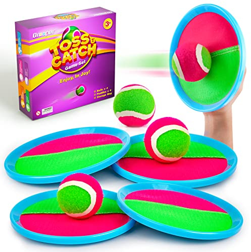 Qrooper Kids Toys Toss and Catch Game Set, Toys for 3 4 5 6 7 8 Year Old Boys Girls Birthday Gift, Yard Outdoor Games for Kid Toddler Ages 4-8 8-12 Beach Pool