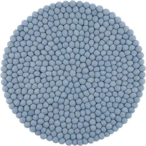 myfelt Filzkugel Sitzauflage Stuhlauflage - Mia - rund, Ø 36 cm, Hellblau