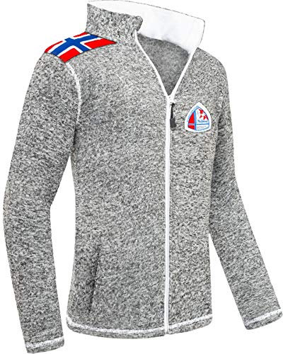 Nebulus Herren Fleecejacke NORSKY, warme Fleece Jacke, mit langem Full-Zip Reißverschluss, Antra meliert - L