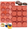 Ocmoiy 5,1 cm große Oreo-Form, runde Silikonformen für Oreo-Kekse, Mini-Kuchen, Süßigkeiten, Dessert, Gelee, 24 Tassen, Zylinder-Backform, 2 Stück