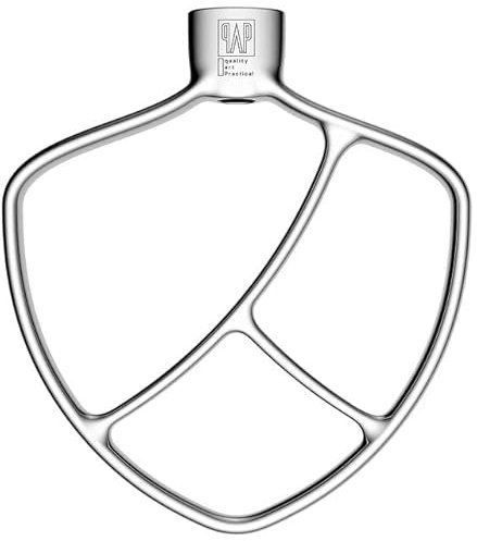 Flat Beater Replacement for KitchenAid 5plus/6 Qt. Bowl-Lift Stand Mixers/Polished 18/8 Stainless Steel Paddle Accessories/No coating/Dishwasher Safe/Replacement for KN256CBT
