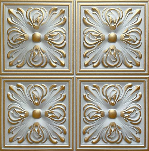 Eurodeco Paneele aus Polystyrol XPS, Deckenpaneele, 3D Wandpaneele, Styropor Dekoren, Decken Retro Vintage Wandverkleidung, 3mm dick - 50x50cm (4m²-16 Stück, Retro 05)